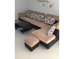 Thanh lý bộ sofa góc vải nỉ gia đình giá rẻ
